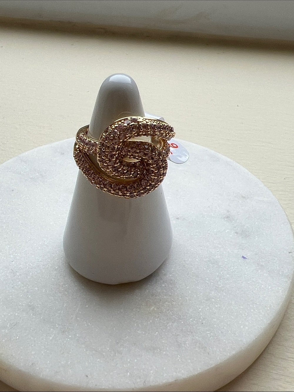 bp Gold-Tone Crystal Knot Ring